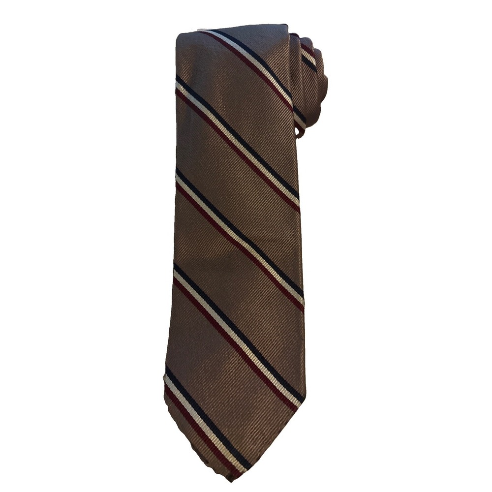 Vtg Robert‎ Talbott for The Toggery Hand Sewn Silk Red White & Blue Striped Tie